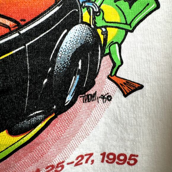 Vintage Frog Follies Shirt XL White Short Sleeve Single Stitch Double Sided 1995 - Picture 6 of 9